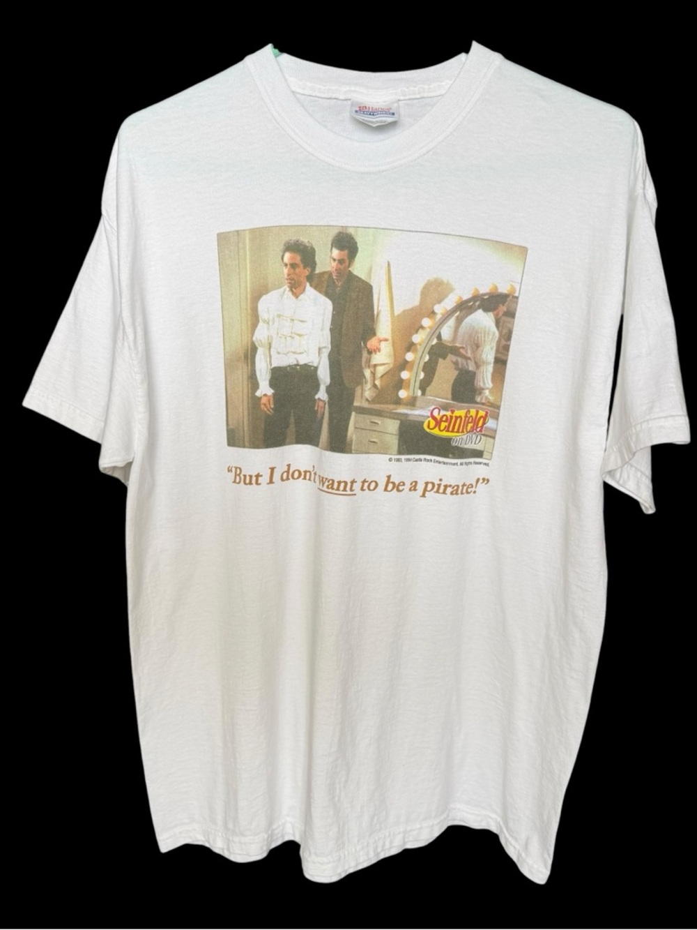 Seinfeld White Graphic Tee - 'But I don't want to be a pirate!'
